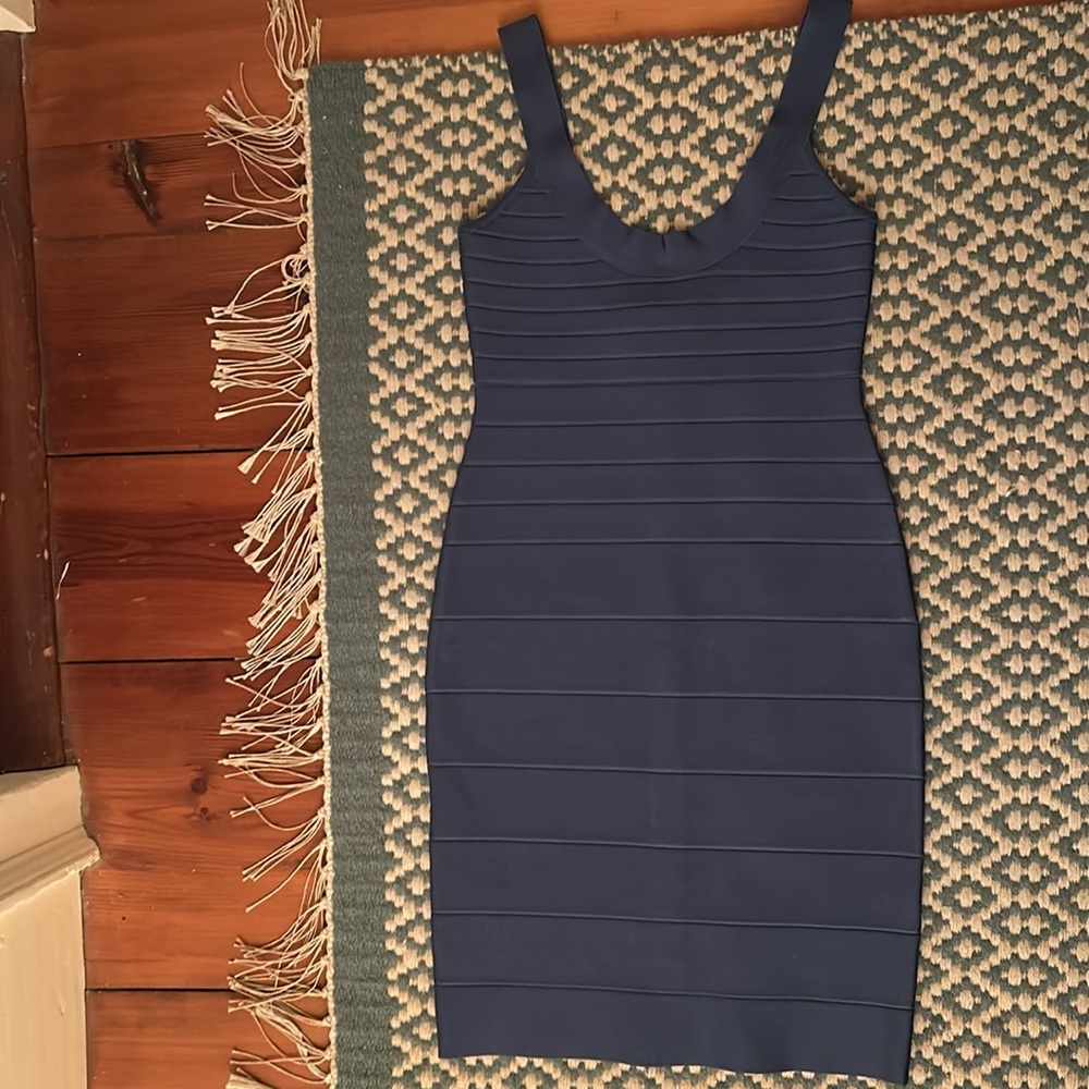 Herve Leger Scoop Neck tank dress and bag